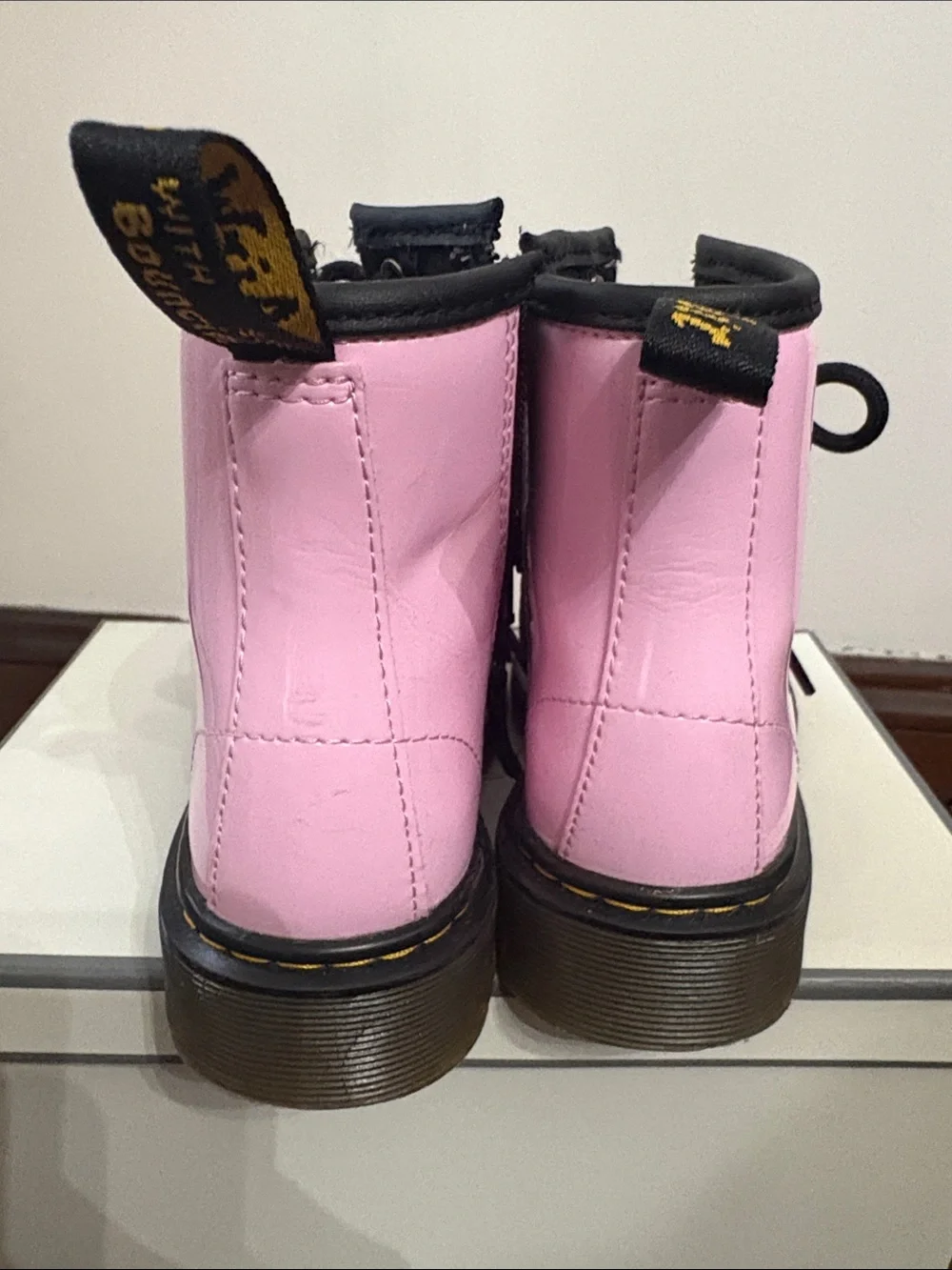 Pink Lace-Up Patent Doc Marten Boots - Girls